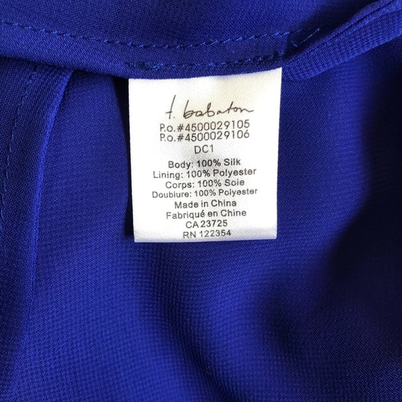 T. Babaton Quinn 100% Silk Skirt maxi slit blue purple XS - Picture 11 of 12